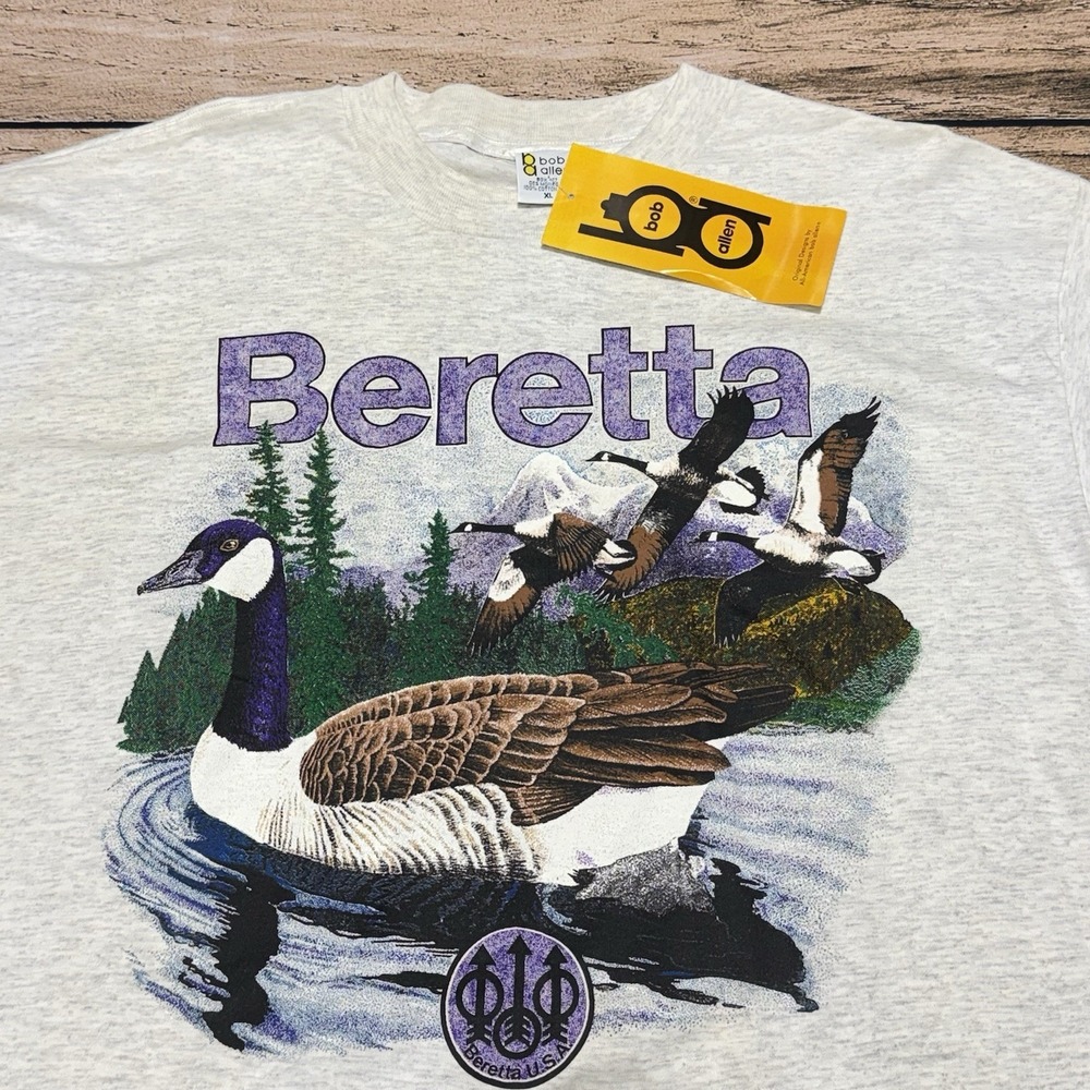 VTG Bob Allen Beretta Firearms T-Shirt XL Geese Hunting 90s Single Stitch NWT